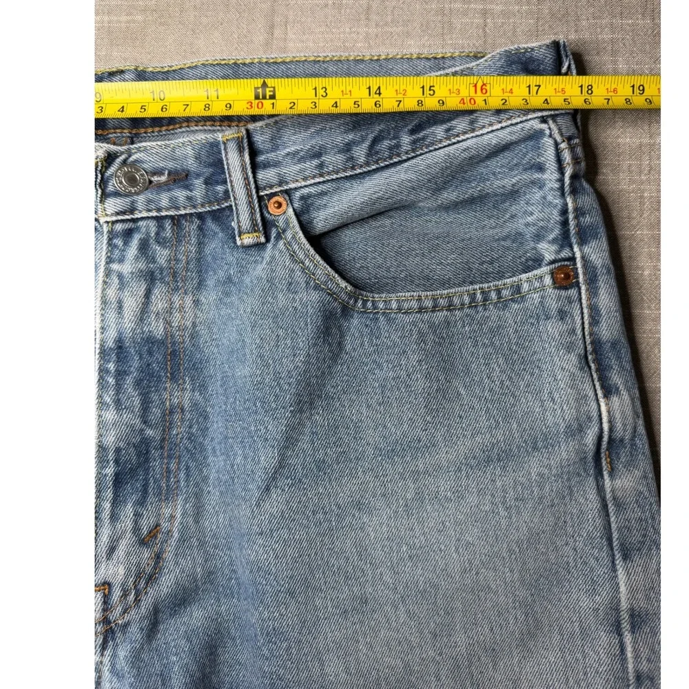 Levis 505 Regular Fit Mens Jeans 36x34 Light Wash Blue Straight Leg 00505-4891